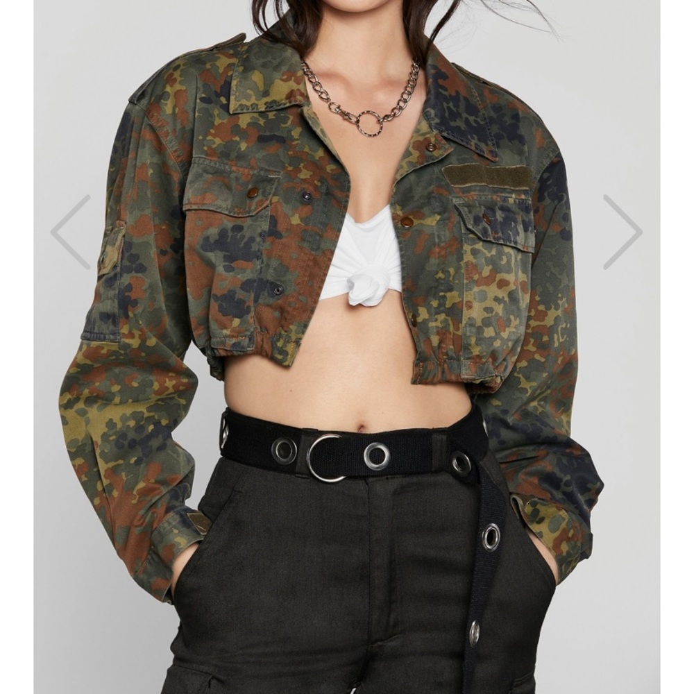 Nasty gal camo cropped jacket